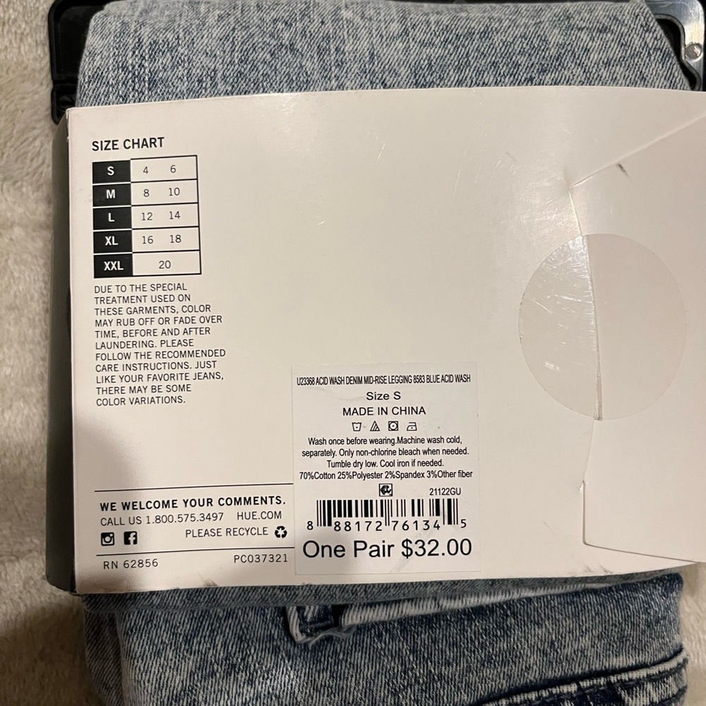 Hue mid rise jean leggings